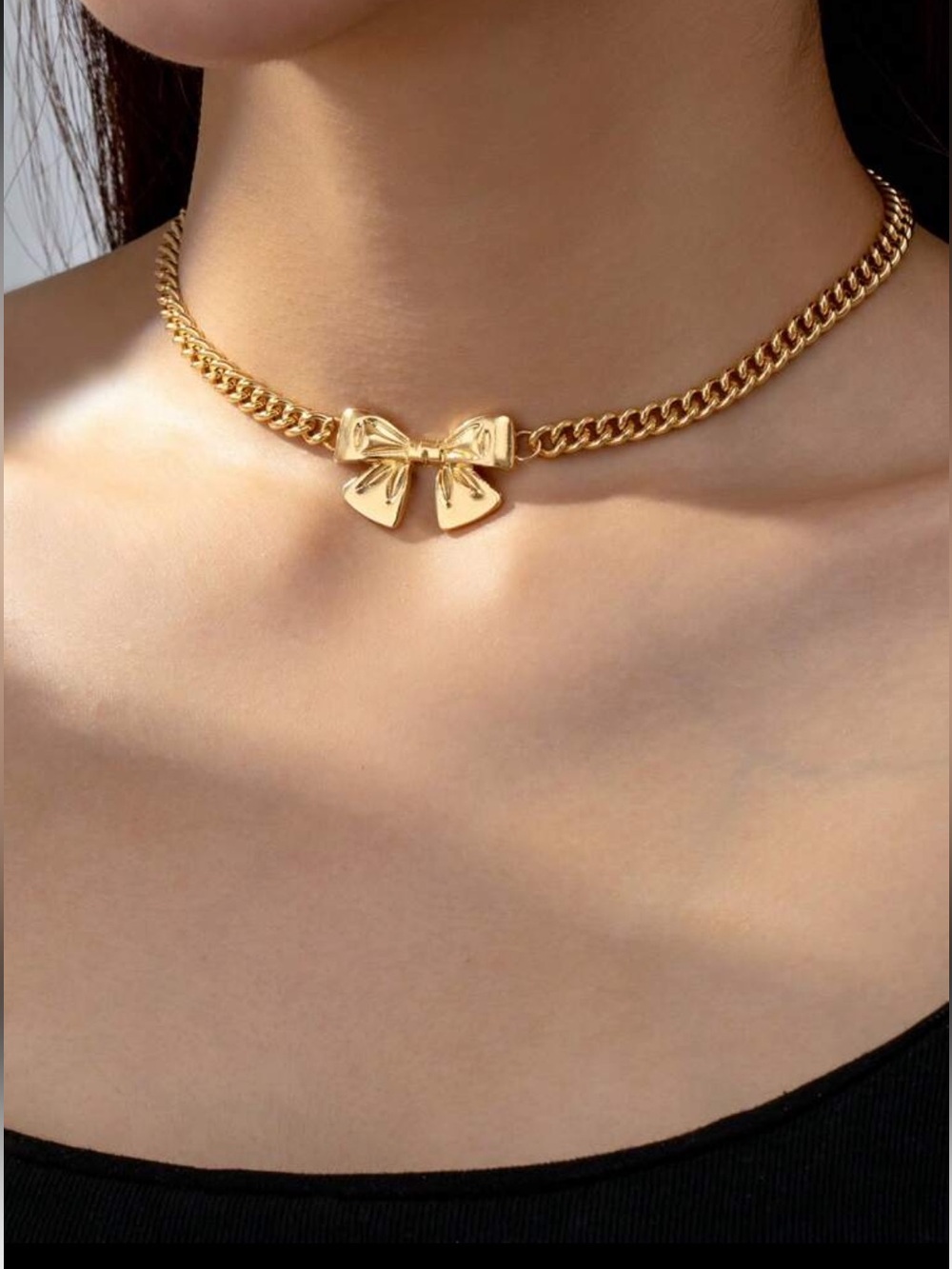Riviera Gold Bow Collar Necklace - Picture 2 of 4